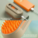 Escova a Vapor 3 em 1 PetSoft™| Desembaraça sem machucar, hidrata e remove pelos
