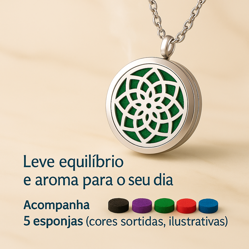 Colar Difusor de Óleos Essenciais AromaSoul | Bem-Estar em Cada Respiração