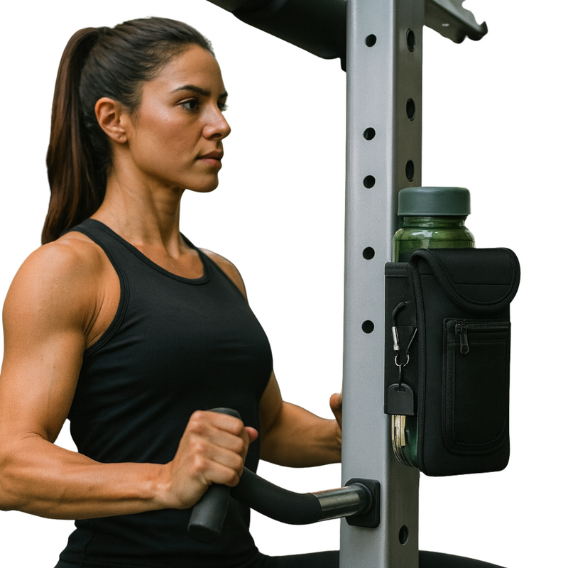 Suporte Magnético para Garrafa e Celular GymMag | Hidratação e tela à mão